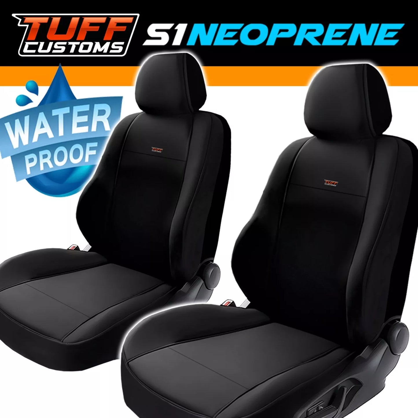TUFF Customs S1 Neoprene Seat Covers 2 Rows For Mitsubishi Pajero Sport GLX GLS GSR EXCEED 1/2016-2024