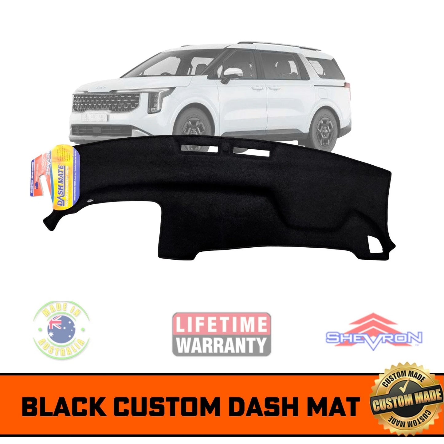 Shevron DASH MAT For Kia Carnival KA4PE S Sport w/o HUD 5/2024-2025 DM1732 Black
