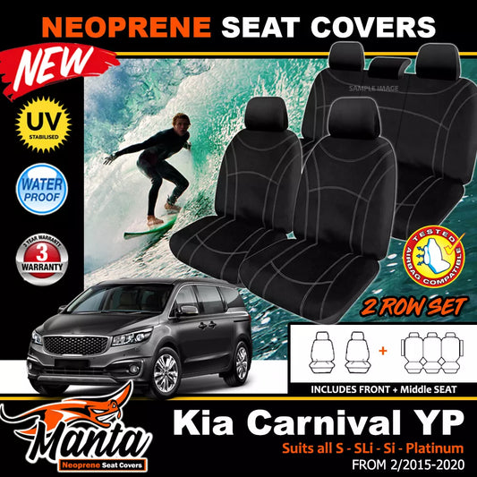 Manta Neoprene 2 Rows Seat Covers For Kia Grand Carnival YP Si SL-i S 2/2015-2020