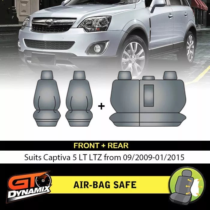 Premium Seat Covers 2 Rows Black For HOLDEN CAPTIVA 5 CG LT LTZ 9/2009-8/2017
