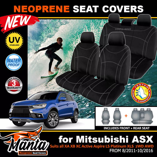 Manta Neoprene 2 Rows Seat Covers For Mitsubishi ASX XA XB XC LS 11/2016-2024
