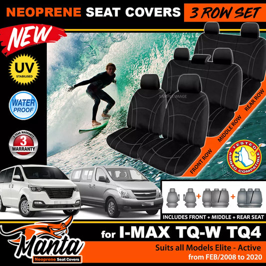 Manta Neoprene 3 Rows Seat Covers For HYUNDAI I-Max Set TQ-W TQ4 IMAX 2/2008-2020