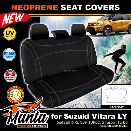Manta Neoprene Rear Seat Covers For Suzuki Vitara LY RT-S Turbo 6/2015-2024