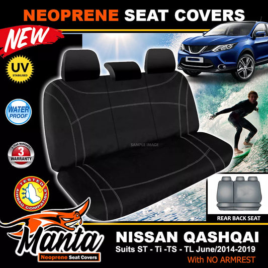 Manta Neoprene Rear Seat Covers For Nissan Qashqai Ti TS TL ST-L 6/2014-2022