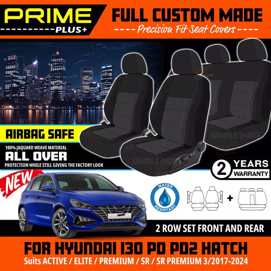 PRIME PLUS Seat Covers 2 Rows Black For Hyundai i30 PD PD2 Active Elite SR 3/2017-2024