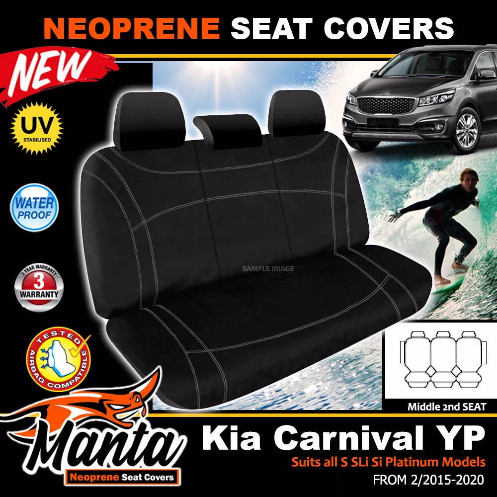 Manta Neoprene 2nd Row Seat Covers For Kia Carnival YP Si SL-i S 2/2015-9/2020