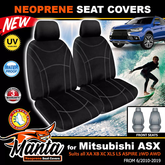 Manta Neoprene Front Seat Covers For Mitsubishi ASX XA XB 2010-2021