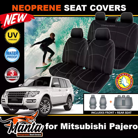 Manta Neoprene 2 Rows Seat Covers For Mitsubishi Pajero NS NT NW NX GLS GLX 2006-2021
