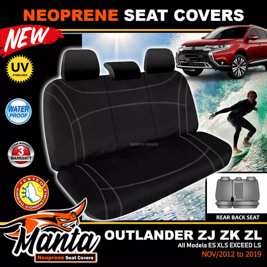 Manta Neoprene Rear Seat Covers For Mitsubishi OUTLANDER ZJ ZK ZL 2012-2021