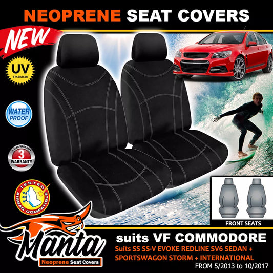 Manta Neoprene Front Seat Covers For VF Commodore SS SS-V EVOKE Storm SV6 2013-2017