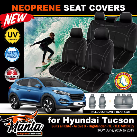 Manta Neoprene 2 Rows Seat Covers For Hyundai Tucson Wagon TL 6/2015-2021