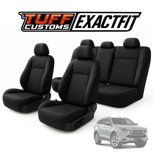 TUFF Customs EXACTFIT 2 Rows Neoprene Seat Covers Isuzu TF MU-X MUX LS-U LS-M LS-T 6/2021-2025