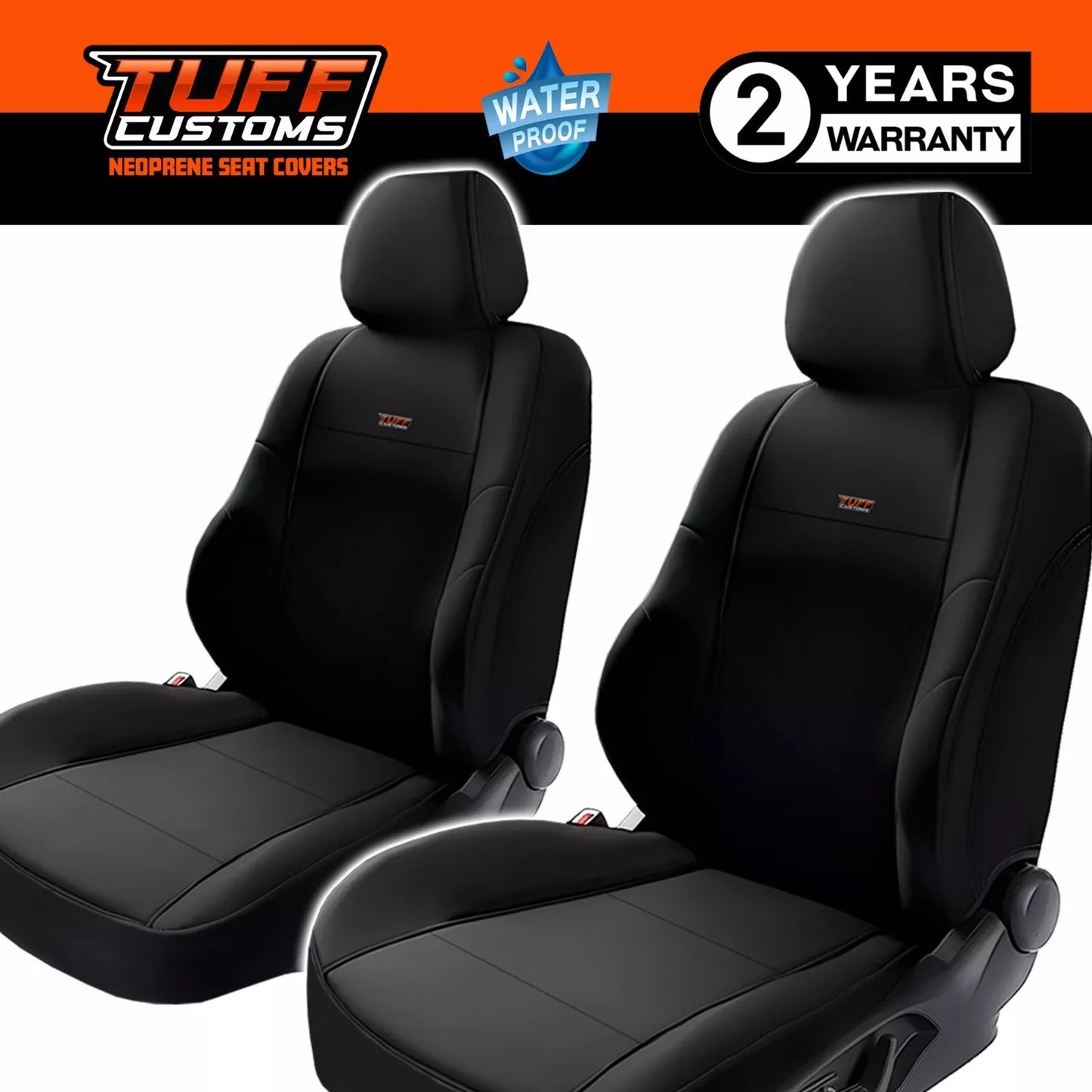 TUFF Customs Neoprene Seat Covers 2 Rows For Ford NEXT GEN EVEREST TREND WILDTRACK SPORT 2022-25