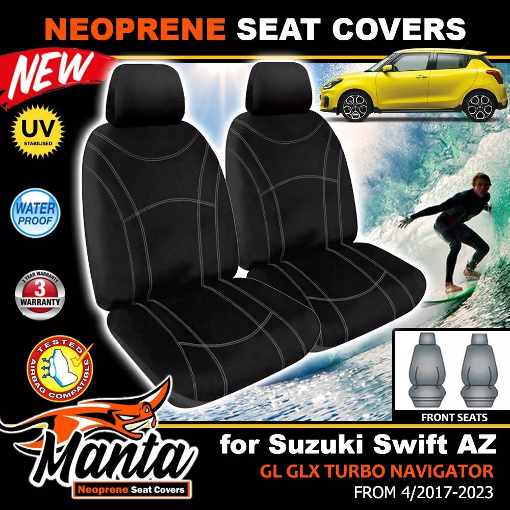 Manta Neoprene Front Seat Covers For SUZUKI SWIFT AZ GLX TURBO 4/2017-2024
