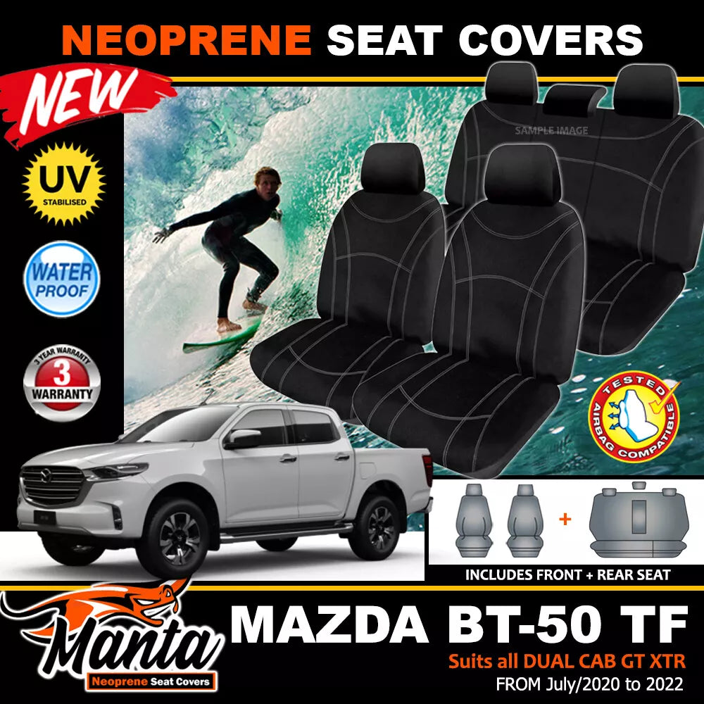 Manta Neoprene 2 Rows Seat Covers For Mazda TF BT-50 XTR GT 7/2020-2025