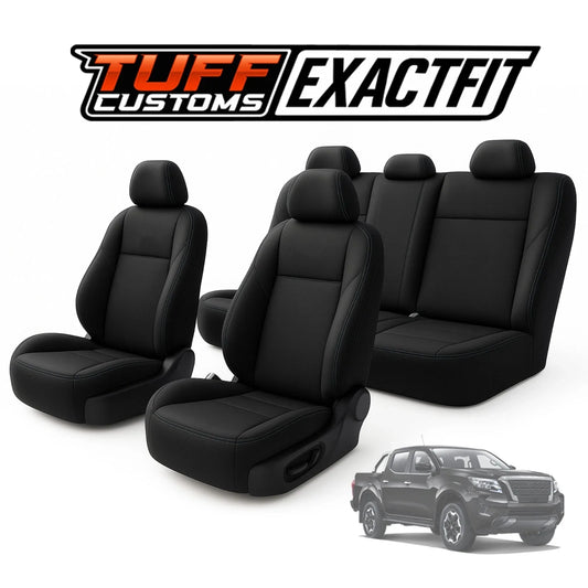 TUFF Customs EXACTFIT 2 Rows Neoprene Seat Covers Nissan Navara D23 NP300 ST ST-X PRO-4X 10/2020-2025