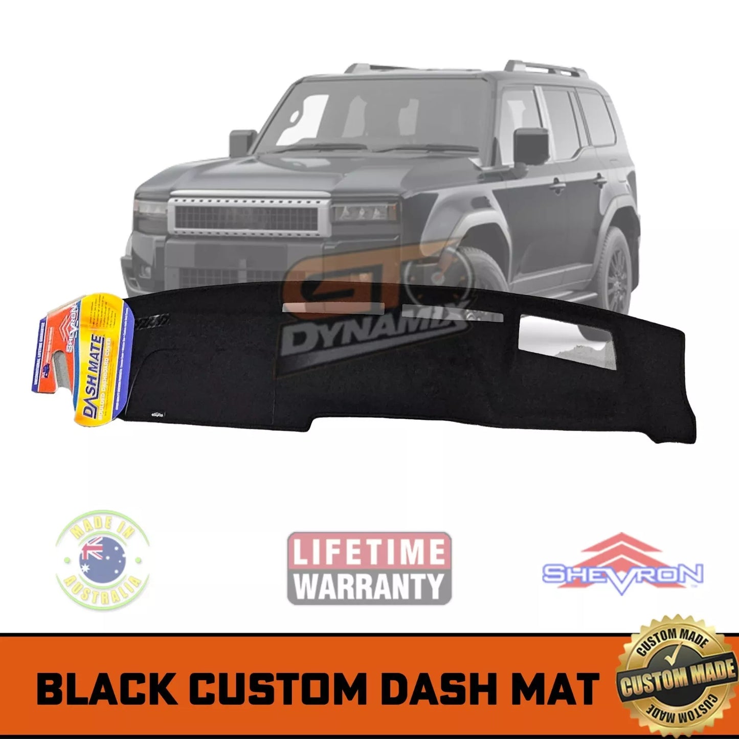 Dash Mat for Toyota Prado 250 Series ALTITUDE KAKADU w/ HUD 8/24-25 BLK DM1718D
