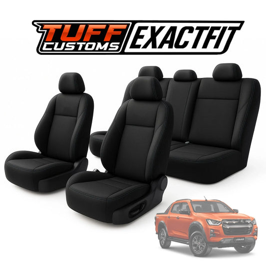 TUFF Customs EXACTFIT 2 Rows Neoprene Seat Covers Isuzu Dmax D-MAX TF LS-U LS-M X-Terrain Blade 7/2020-2026