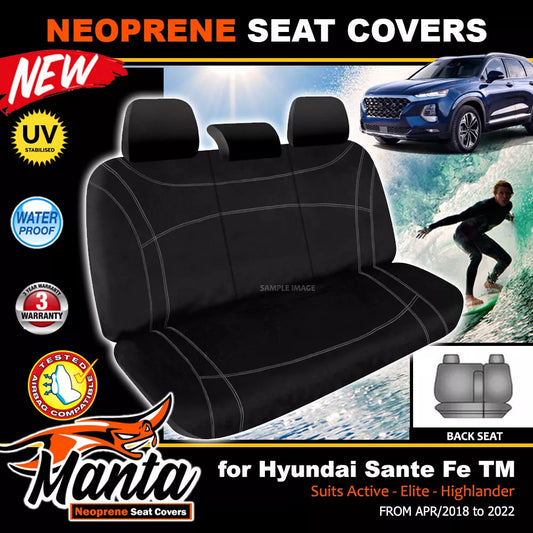Manta Neoprene Rear Seat Covers For Hyundai Sante Fe TM Active Elite 4/2018-2024