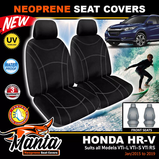 Manta Neoprene Front Seat Covers For Honda HR-V RU VTi-S VTi RS 2015-9/2021