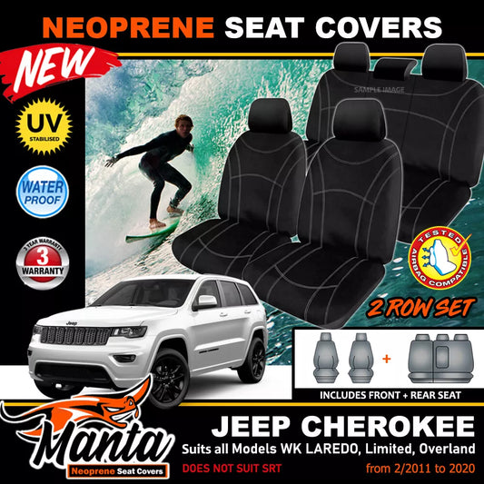 Manta Neoprene 2 Rows Seat Covers For Jeep Cherokee WK Laredo Limited 2011-2021