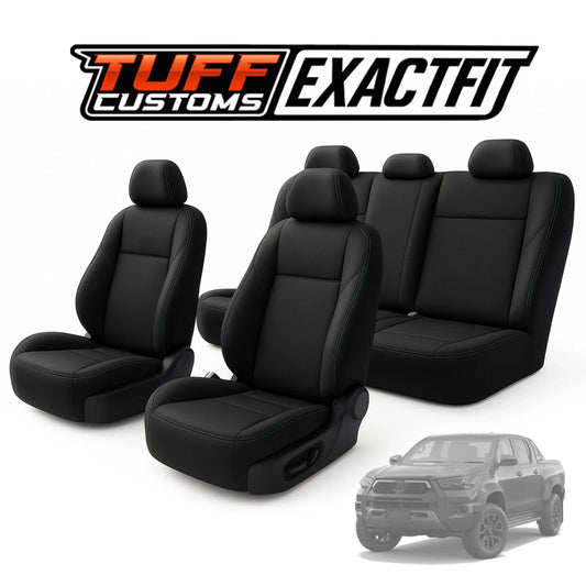 TUFF Customs EXACTFIT 2 Rows Neoprene Seat Covers for Toyota HILUX SR5 SR Rouge Rugged 7/2015-2026