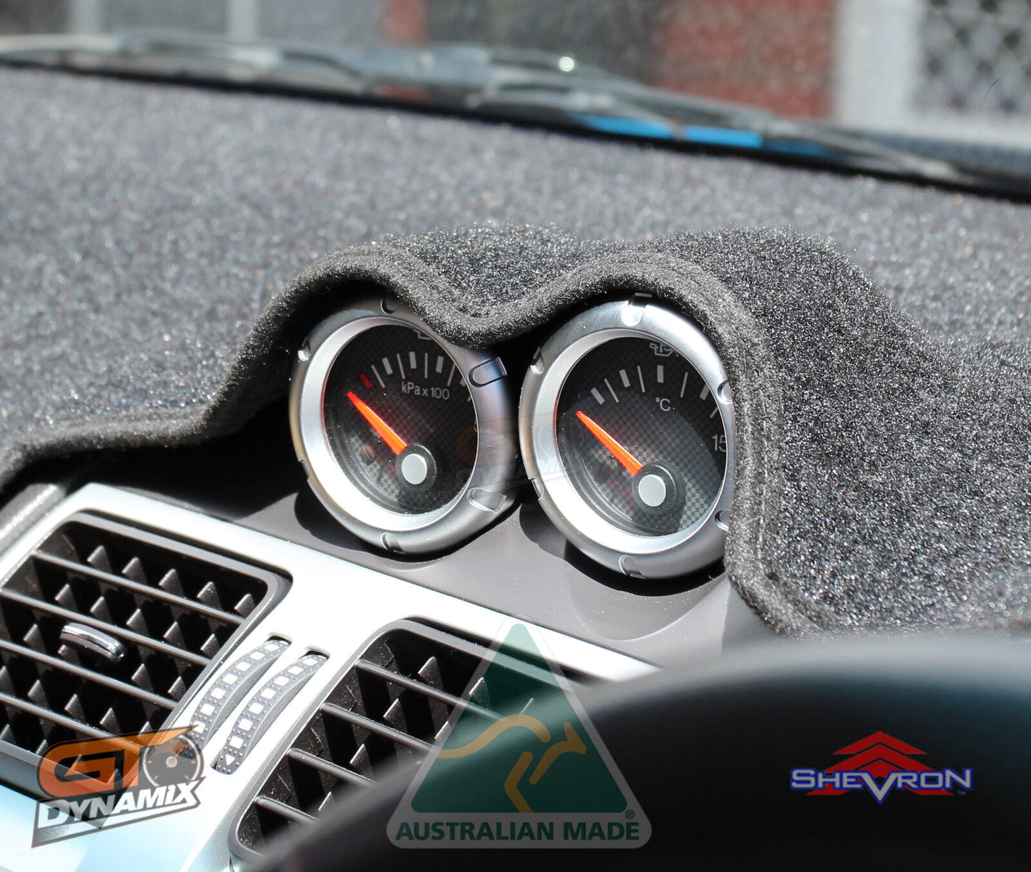 Shevron Dash Mat FORD Falcon FPV BA BF MKII GT GT-20P F6 w/ Gauge 10/2004-4/2008 DM966 Charcoal