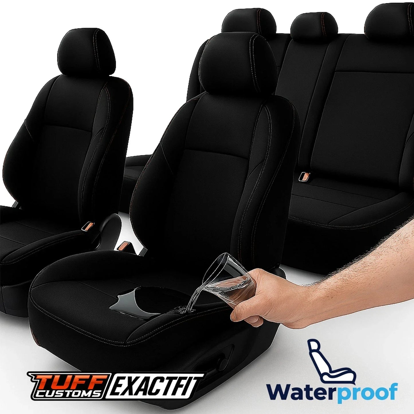 TUFF Customs EXACTFIT 2 Rows Neoprene Seat Covers Mitsubishi Triton MV GLX GLS GSR GLX-R 12/2023-2026