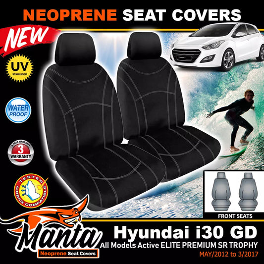 Manta Neoprene Front Seat Covers For Hyundai GD i30 Active SR + 5/2012-3/2017
