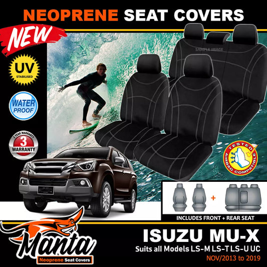 Manta Neoprene 2 Rows Seat Covers For Isuzu MU-X LSM UC LS-U 11/2013-6/2021