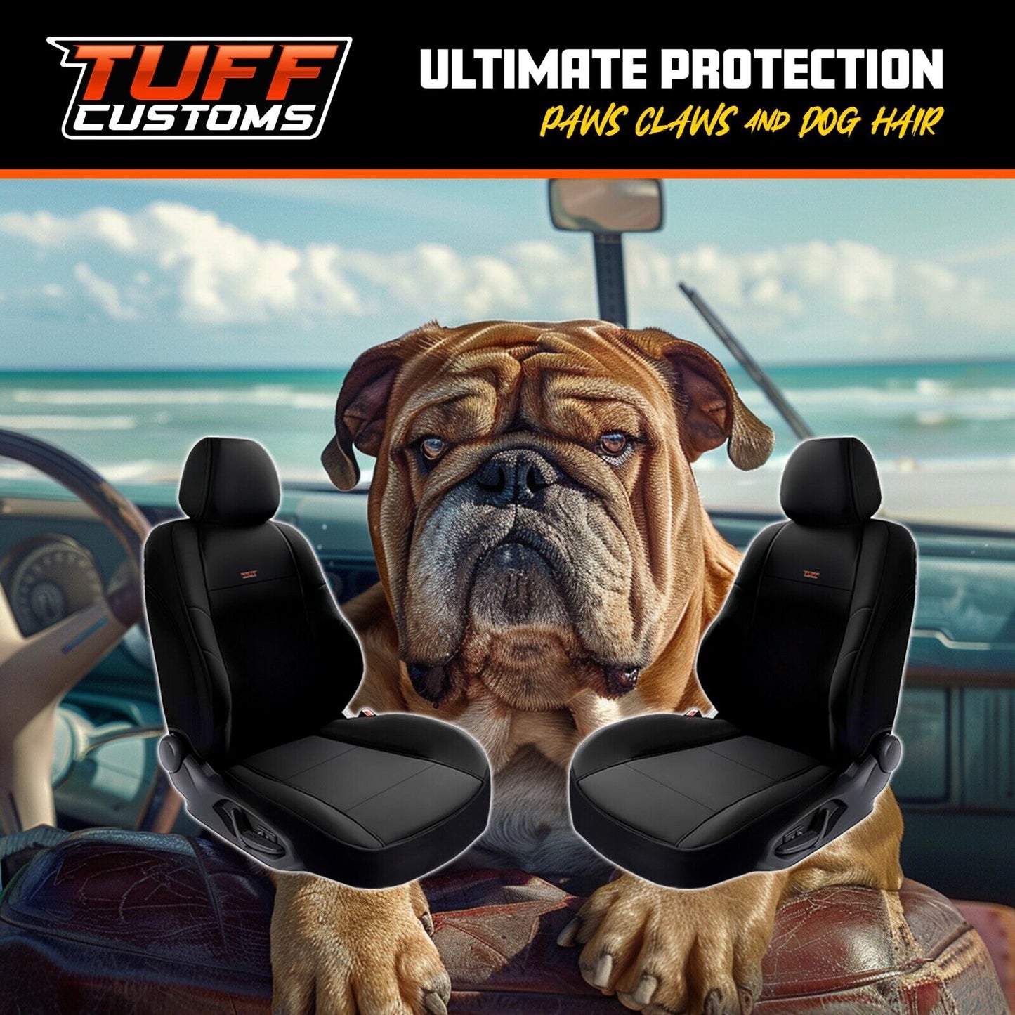 TUFF Customs Neoprene Seat Covers 2 Rows For Isuzu MU-X LS-U LS-M LS-T MUX 7/2021-24