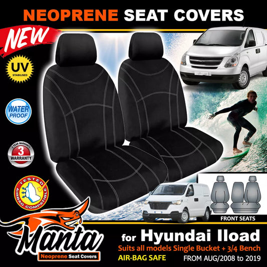 Manta Neoprene Front Seat Covers For Hyundai iload TQ Van 2008-2021