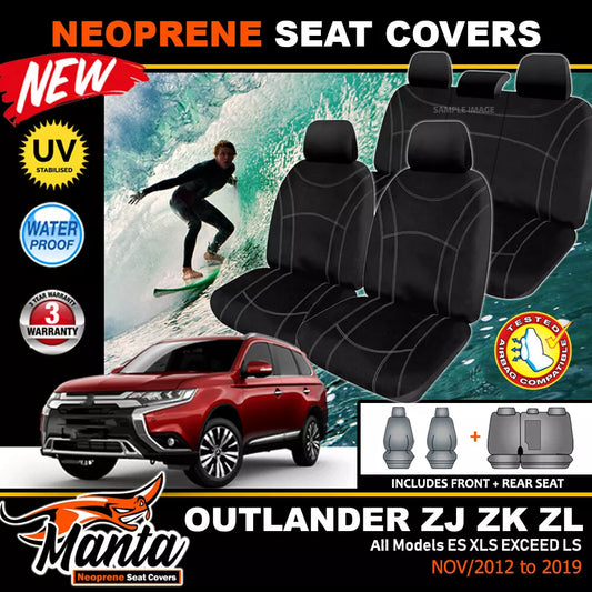 Manta Neoprene 2 Rows Seat Covers For Mitsubishi OUTLANDER ZJ ZK ZL 5/2012-2021