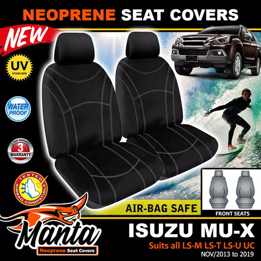 Manta Neoprene Front Seat Covers For ISUZU DMAX TF LS-U LS-M LS SX 6/2012-6/2020
