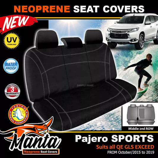 Manta Neoprene Middle Row Seat Covers For Pajero Sports GLS GLX EXCEED 10/2015-2019