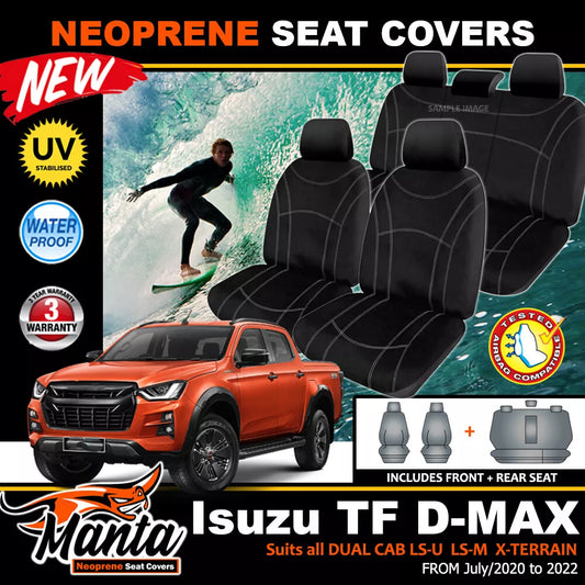 Manta Neoprene 2 Rows Seat Covers For Isuzu TF D-MAX X-Terrain 7/2020-2024