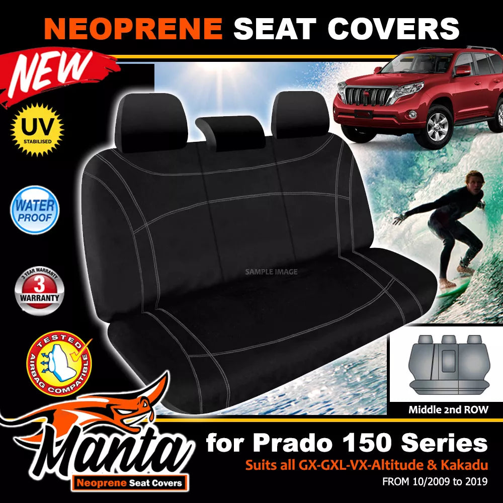 Manta Neoprene 2nd Row Seat Covers For Toyota Prado 150 2009-2024