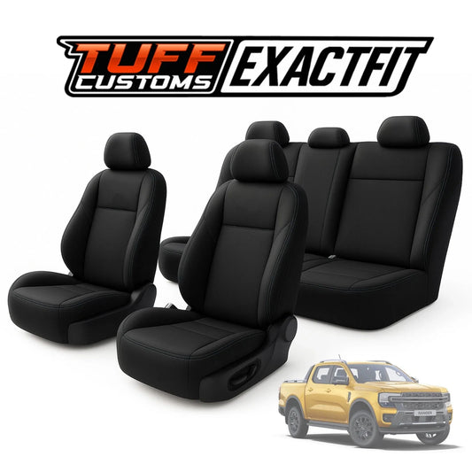 TUFF Customs EXACTFIT 2 Rows Neoprene Seat Covers FORD NEXT GEN Ranger Wildtrack Platinum 2022-2026