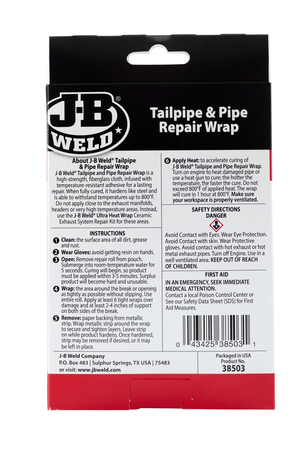 JB Weld Exhaust Tail Pipe and Pipe Repair Wrap