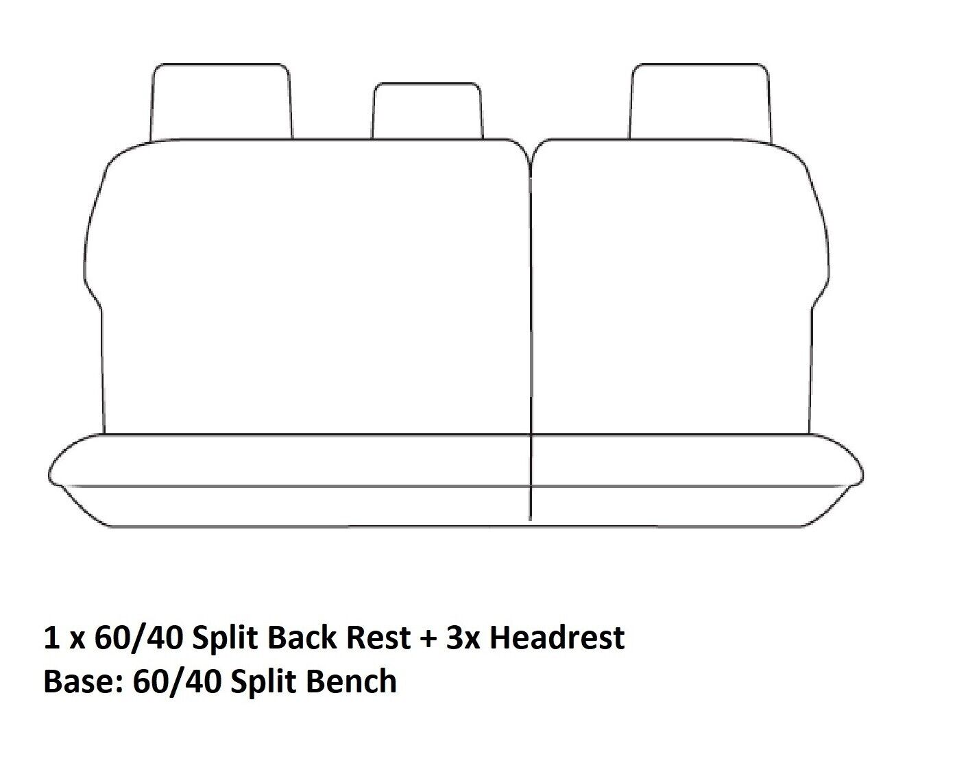 TUFF HD TRADE Canvas Seat Covers Rear For Toyota Landcruiser 200 Series GX 2011-2021 Charcoal