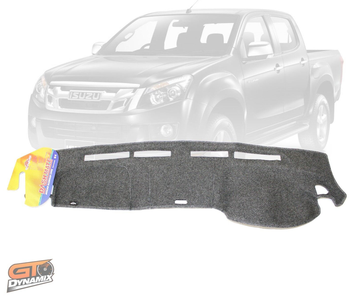 Tuff HD Canvas Seat Covers 2 Rows + Dash Mat For Isuzu D-MAX Dual Cab 6/2012-19 Charcoal