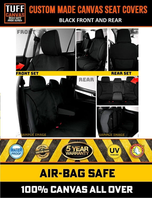 TUFF HD TRADE Canvas Seat Covers 2 Rows For Holden Trailblazer RG LT LTZ 2016-2020 Black