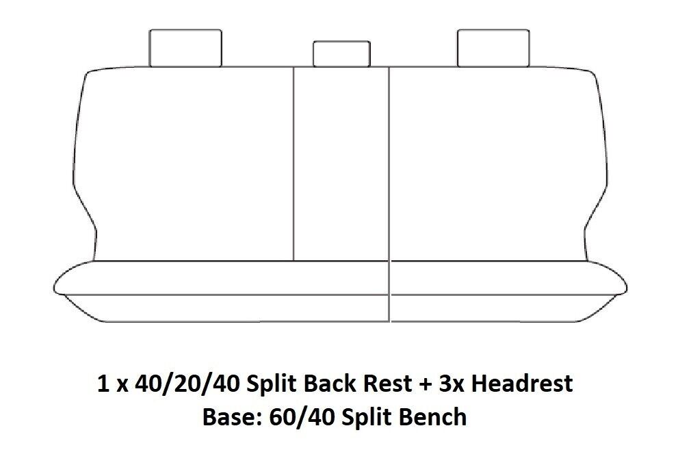 TUFF HD TRADE Canvas Seat Covers 2nd Row For Toyota Prado 150 GXL 7 Seat 2021-2024 Charcoal