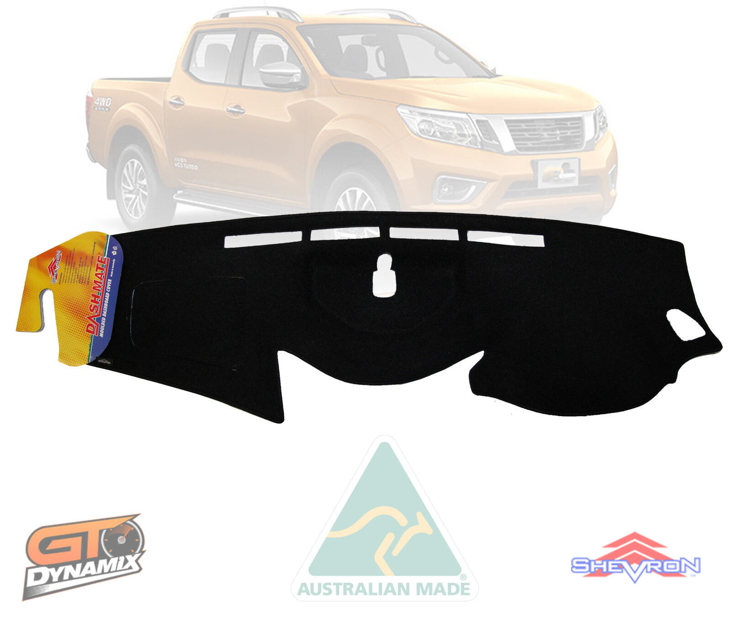 Tuff Canvas Seat Covers 2 Row + Dash Mat For Nissan Navara NP300 Dual Cab ST-X 3/15-2017 Black