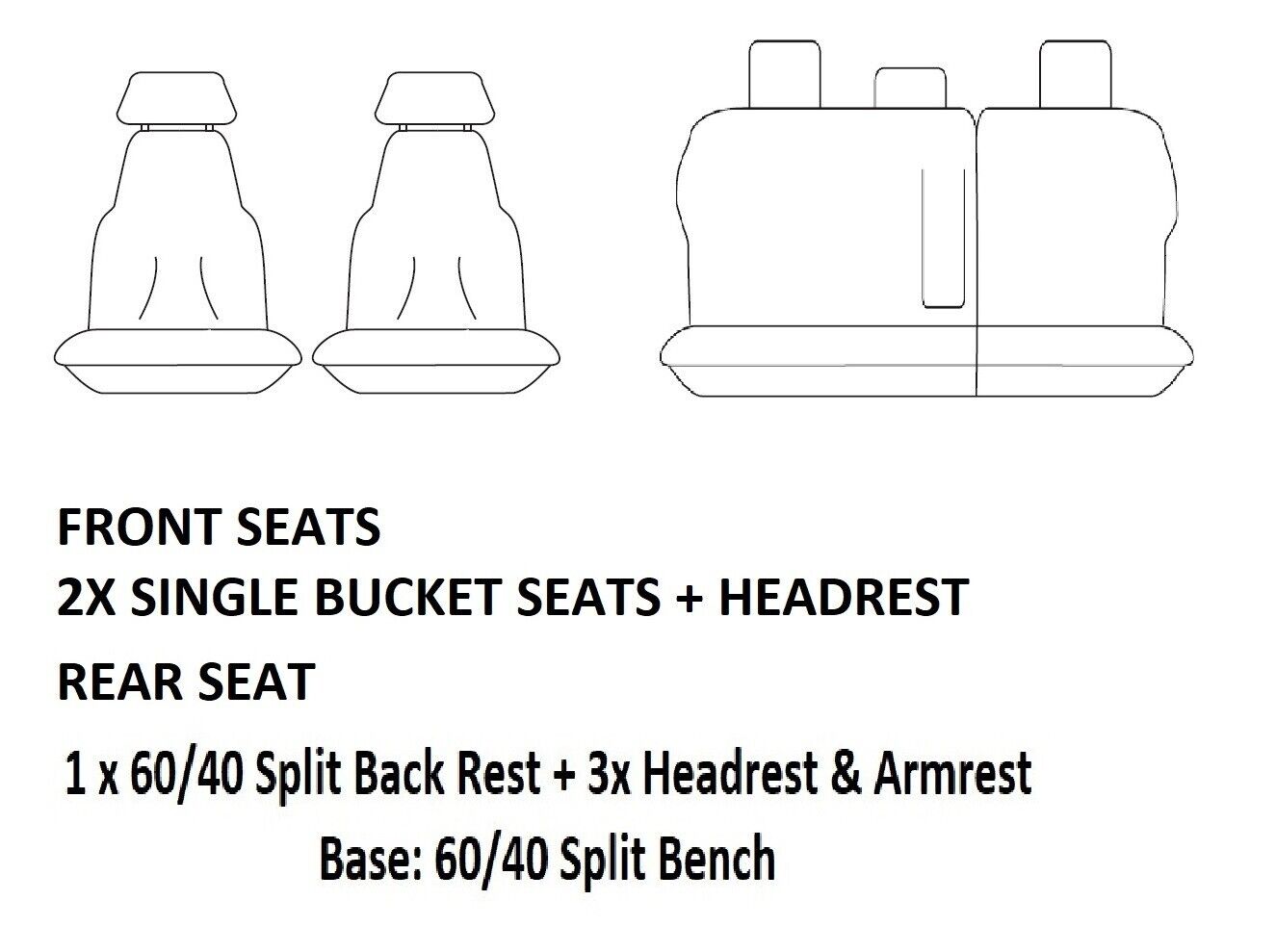 TUFF HD TRADE Canvas Seat Covers 2 Rows For Lexus LX470 UZJ100R 5/98-3/2008 Charcoal
