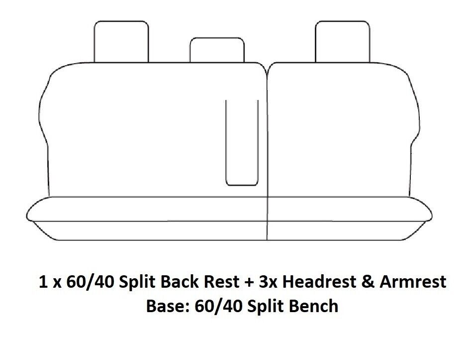 TUFF HD TRADE Canvas Seat Covers Rear For Lexus LX470 UZJ100R 05/1998-3/2008 Charcoal