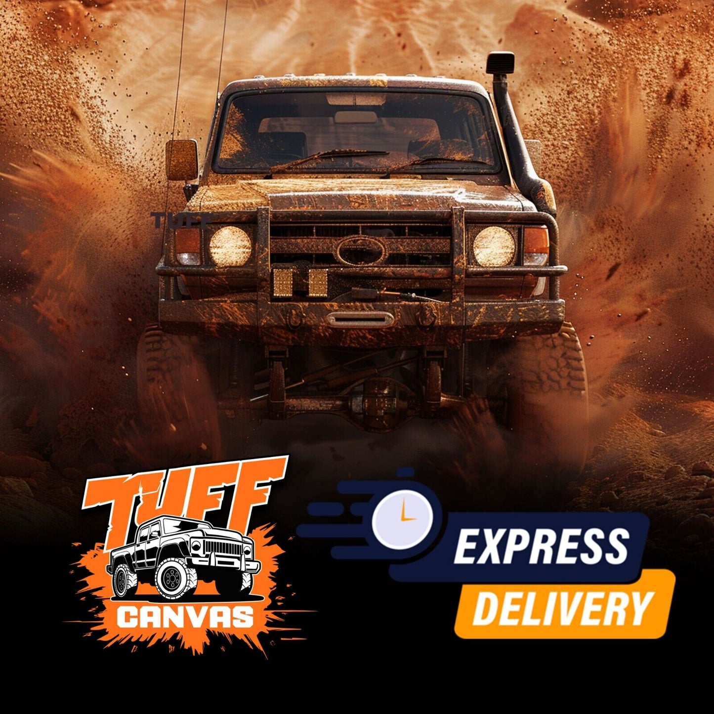 Tuff HD Canvas Seat Covers 2 Rows For Isuzu DMAX Dual Cab LS-U F+R 6/2012-2019 D-MAX Charcoal