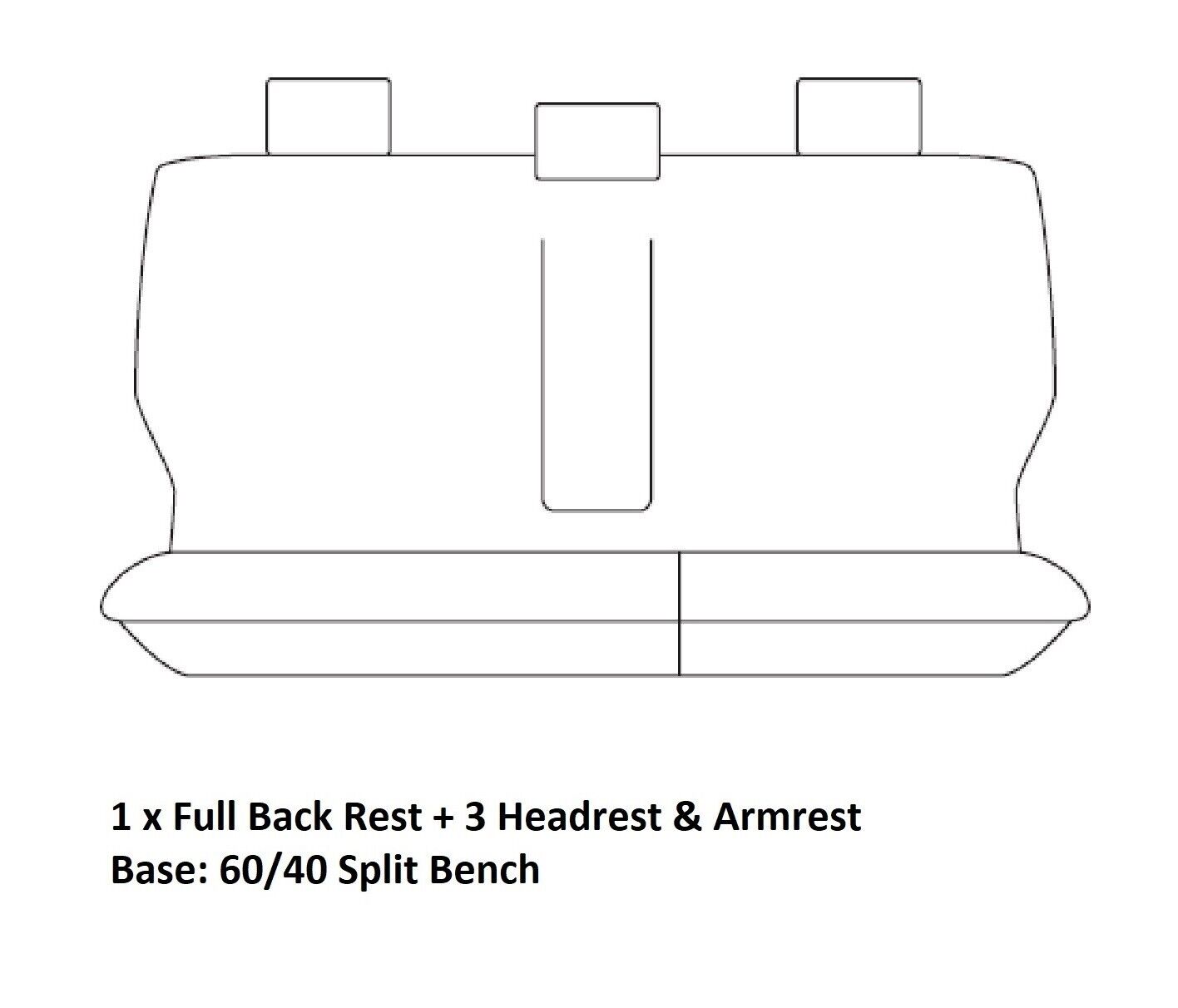 TUFF HD TRADE Canvas Seat Covers Rear For Mazda BT50 B30 XTR, GT Dual Cab 08/2020-On Black