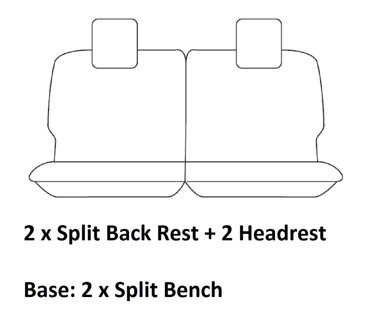TUFF HD TRADE Canvas Seat Covers 3rd Row For Toyota Prado 150 GX GXL 7 Seat 2009-2024 Charcoal