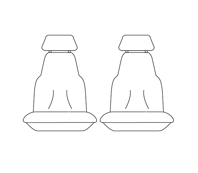 TUFF HD TRADE Canvas Seat Covers Front For Ford Everest UA 7/2015-5/2022 Black